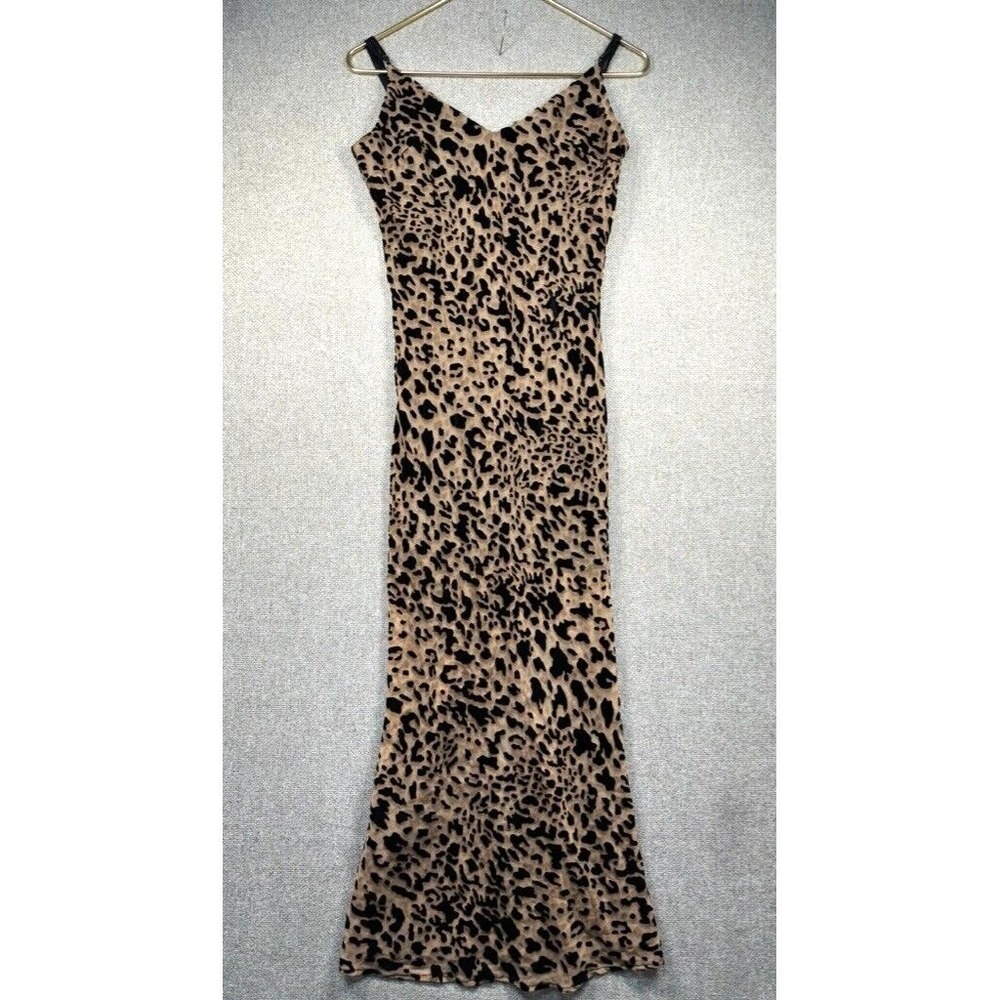 Y2K Animal Print Maxi Dress Forever 21 Small Velvet Burnout Chic Whimsy Goth